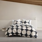 MARIMEKKO - Organic Cotton King Duvet Cover Set with Matching Pillowcases, Bold Modern Decor, GOTS Certified (Kivet Grey King)